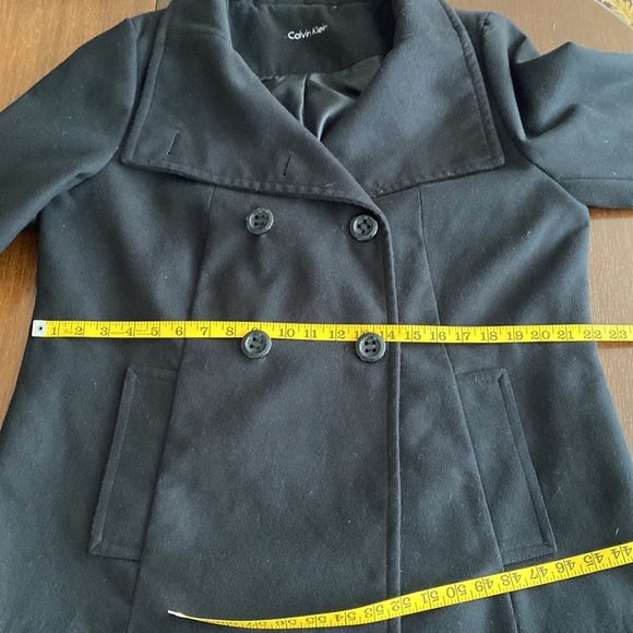 Calvin Klein Black Double Button Pea Coat Size Large - Picture 15 of 15